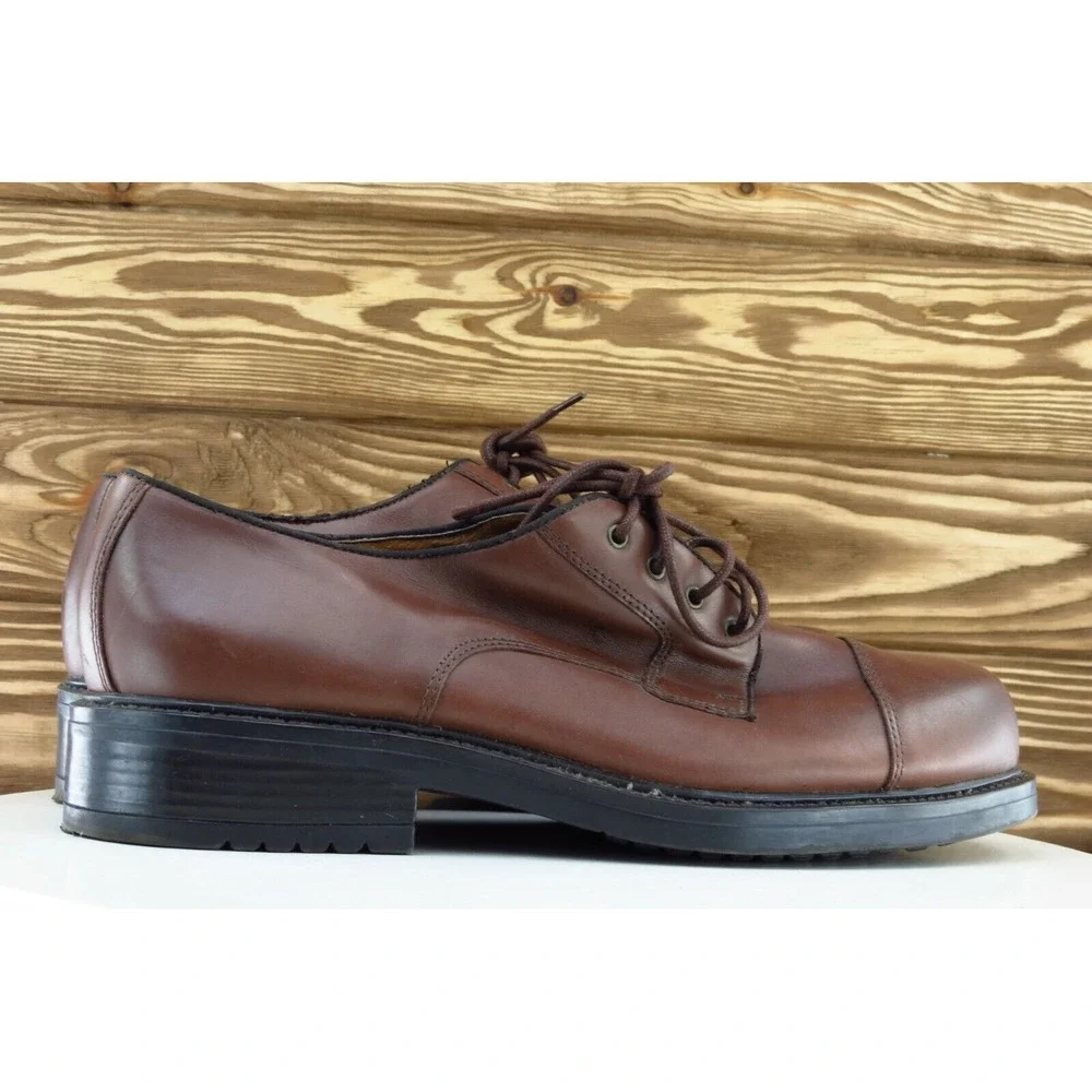 Croft & Barrow Shoes Sz 10.5 M Almond Toe Brown‎ Derby Oxfords Leather Men